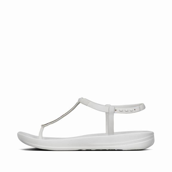 FitFlop Dámská Sandály S Odděleným Palcem Bílé - IQUSHION Sparkle CZ-56824